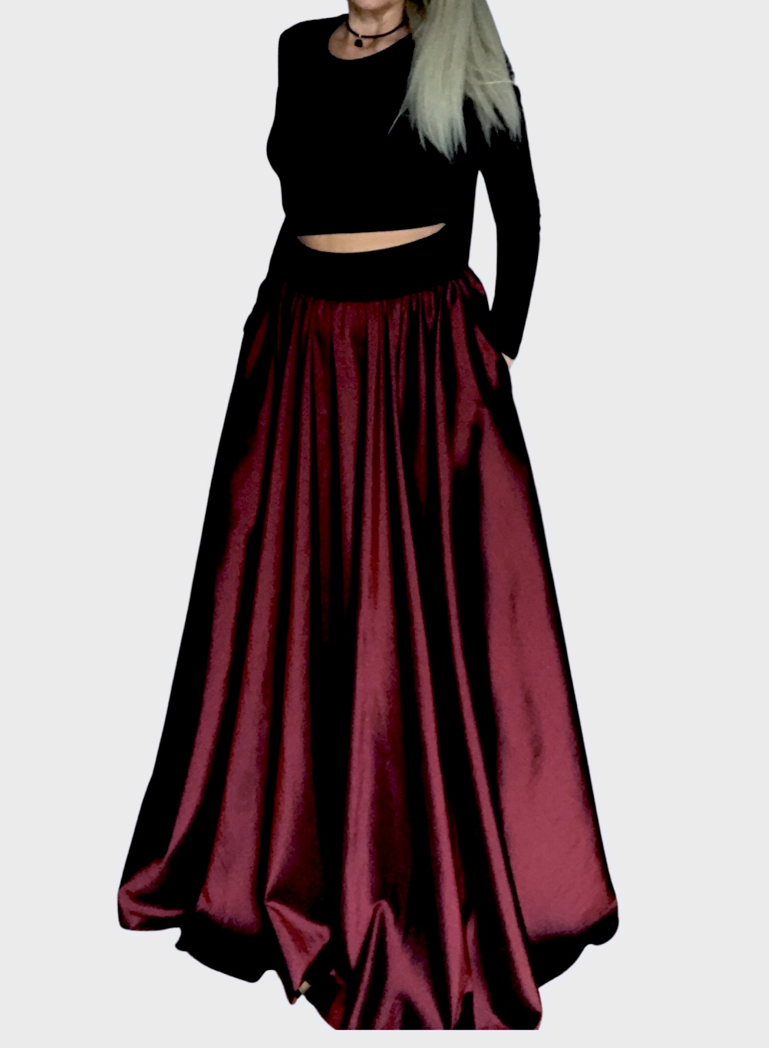 Dlouhá sukně - maxi sukně červená tmavá BOROS DR-L-RD01